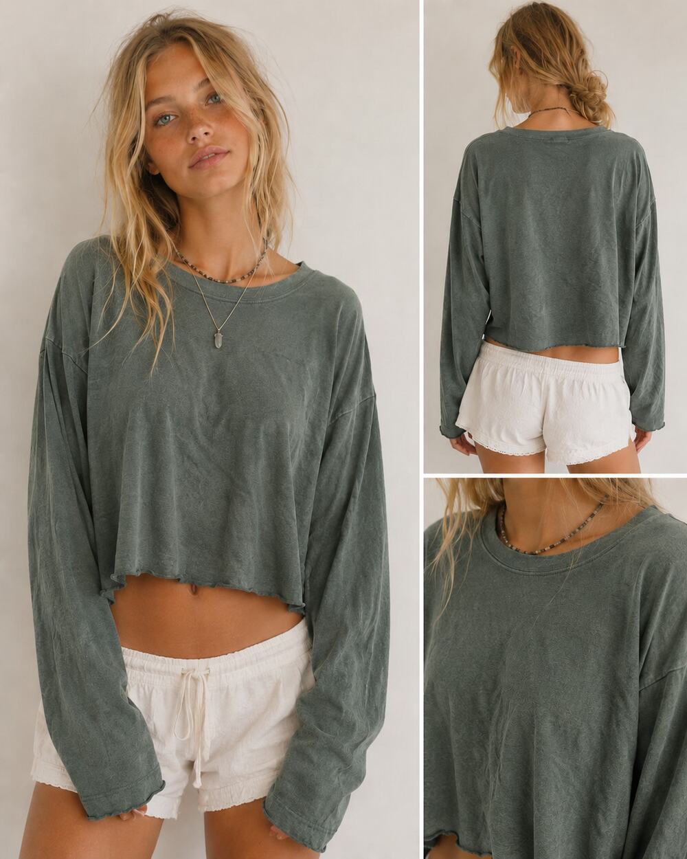 Brandy Melville Green Cropped Sweater OS